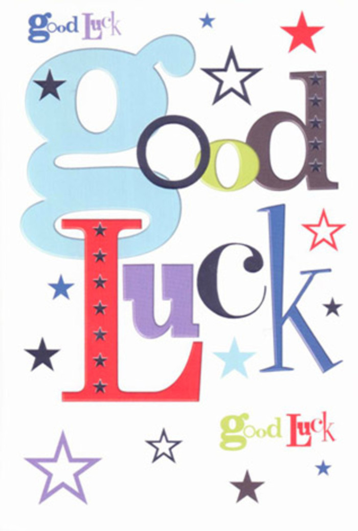 There's a radiant, celebratory energy to this good luck card, reminiscent of the community support felt along Edgware's bustling High Street during special occasions. The card's white background provides an open stage for a dazzling mix of fonts, each letter painted in a vibrant wash-soft baby-blue, velvety midnight, spirited coral red-offering a symphony of colour and joyful expression. Sprinkled across the design are stars varying from prominent, saturated bursts to faint, gentle glimmers, hinting at wishes sent out into the starlit sky above Stonegrove. The arrangement of typography feels animated and thoughtfully composed, every curve and line alive with the laughter, anticipation, and hope that define a well-wishing gesture. The crisp, fine cardstock offers a subtle tactile delight, parallel to the experience of unwrapping a hand-tied bouquet from Edgware's corner florist. This is more than just a card-it's a handcrafted token of belief, perfectly suited for marking local life's new chapters, from academic achievements to personal milestones, always echoing the warmth and camaraderie that thrive in the heart of Edgware.